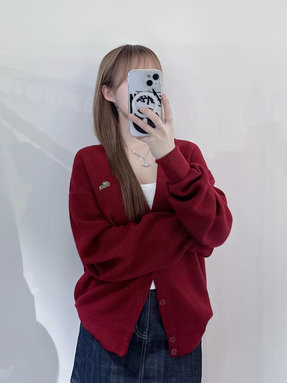 라코스테 버건디 가디건 상품이미지1