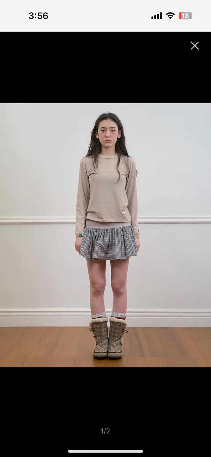 노컨텐츠 체크 미니스커트 상품이미지1