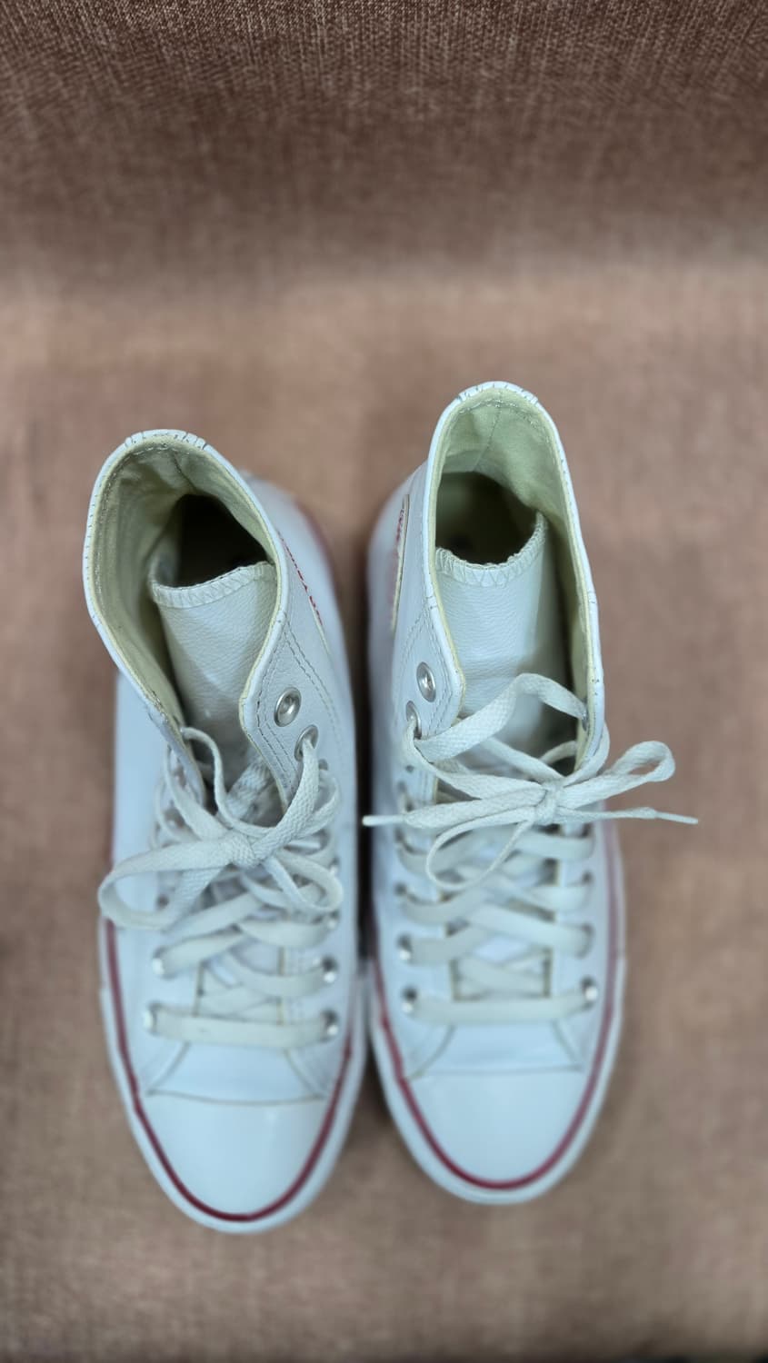 컨버스 250mm- 올스타 레더 하이 화이트 상품이미지2