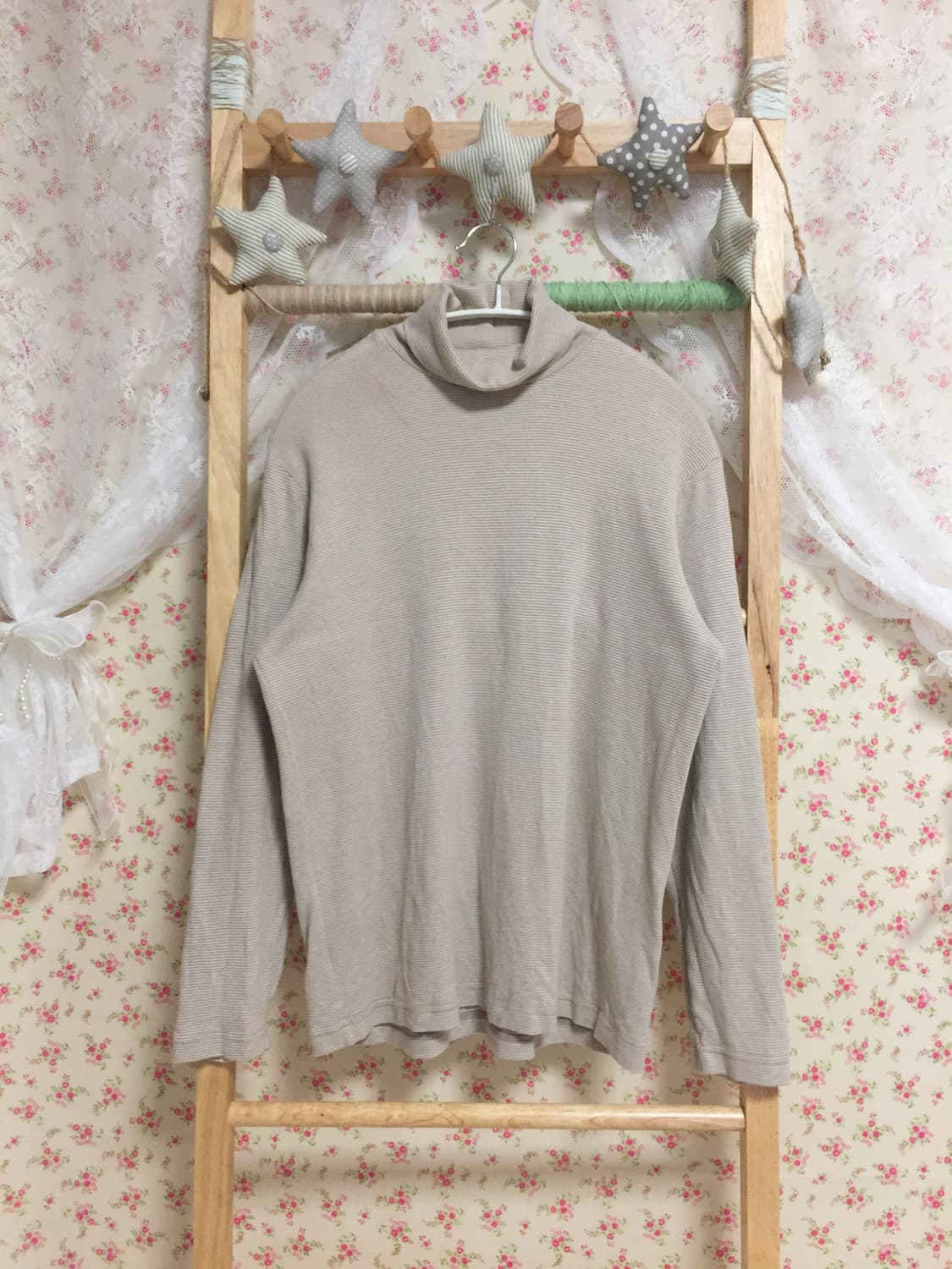 빈티지 코코아 단가라 목폴라 상품이미지1