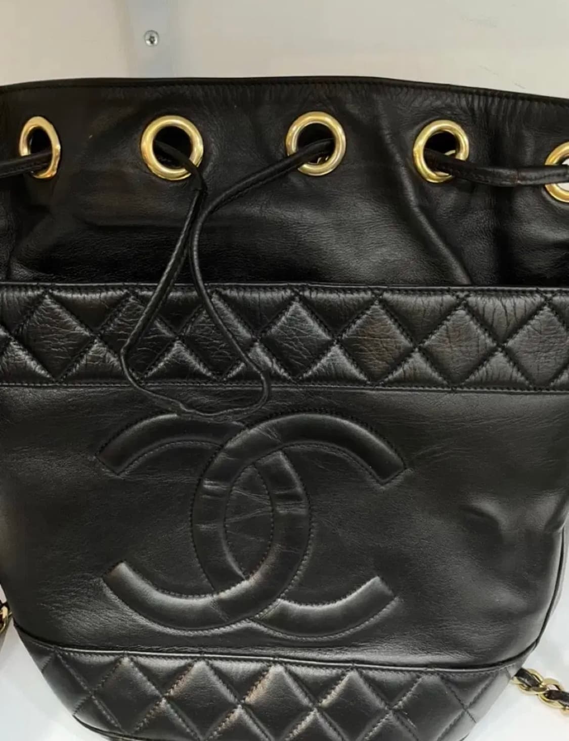(빈티지) 샤넬 금장 램스킨 빅CC 버킷 크로스백 상품이미지3
