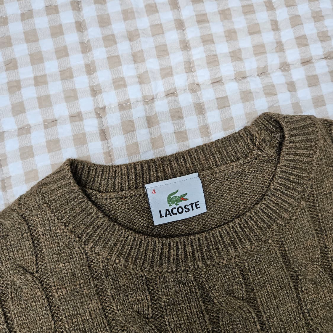라코스테 울100 케이블 니트 남자100 상품이미지2