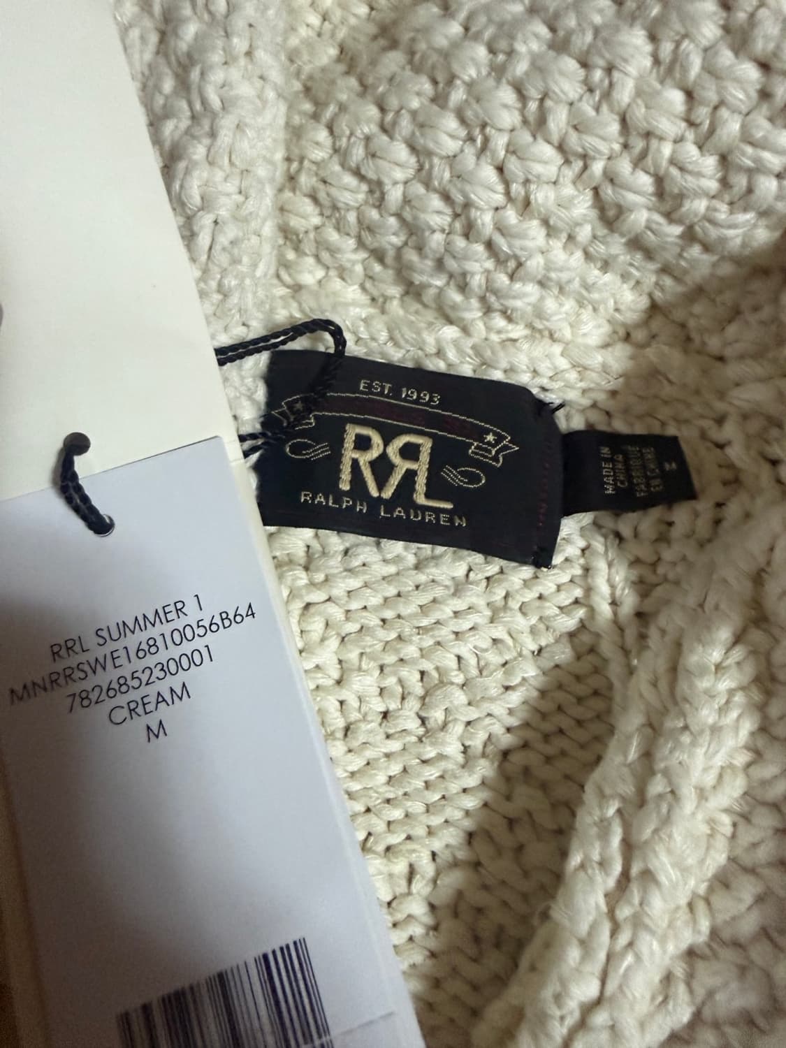 RRL 실크 혼방 아란 숄 칼라 가디건 (1회 실착) 상품이미지2