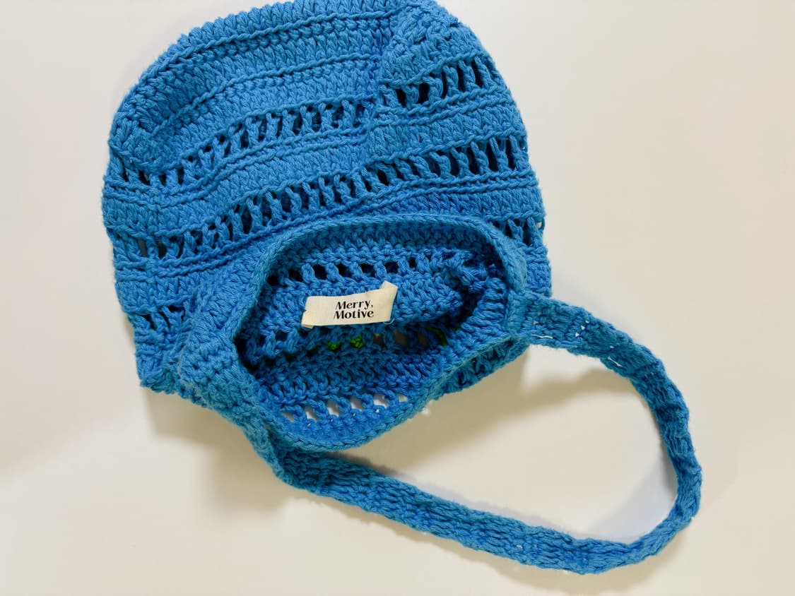 핸드메이드 빈티지 그물 플라워 니트백 상품이미지2