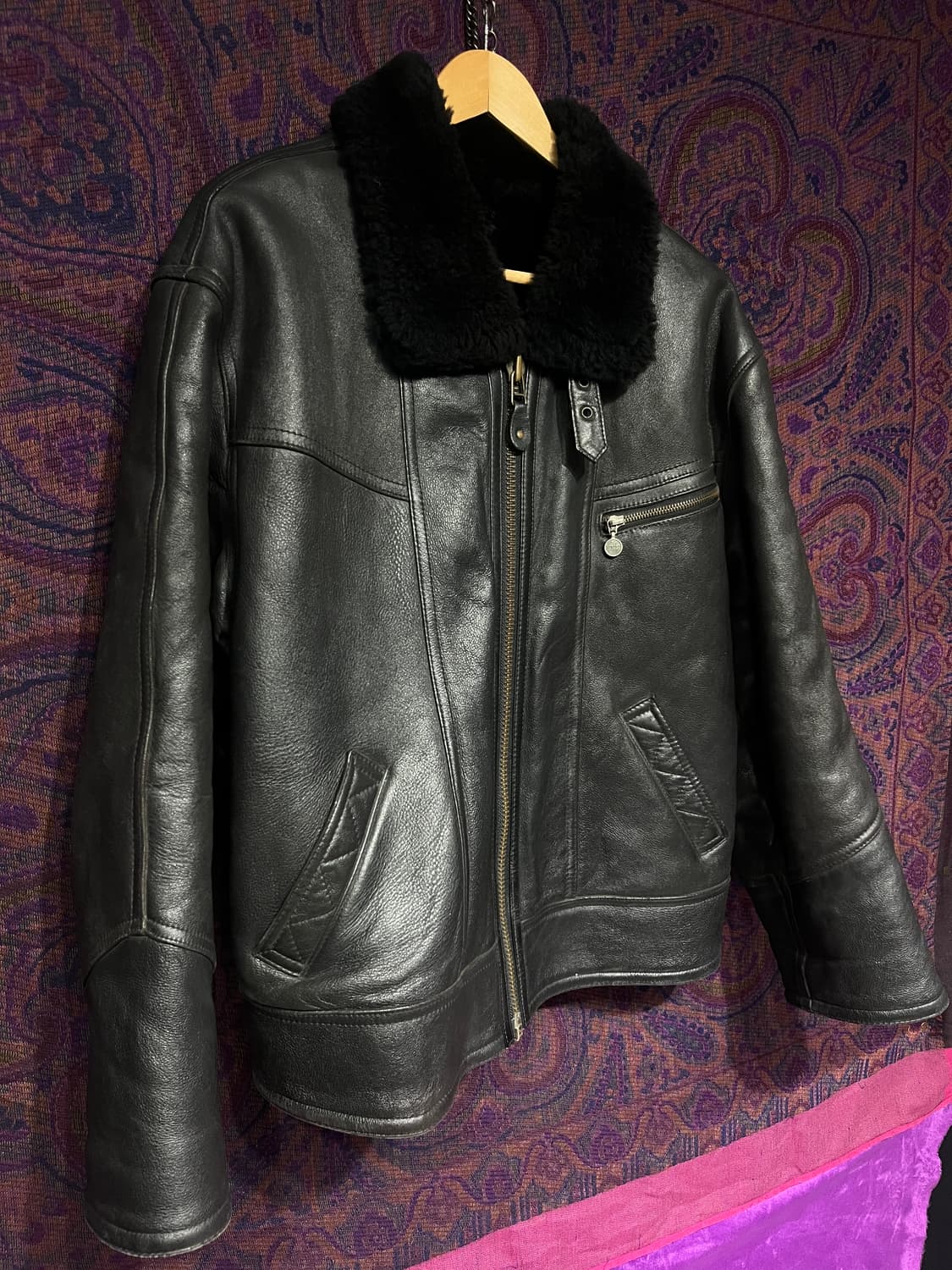 블랙 b-3 무스탕 시어링 양가죽자켓 상품이미지3