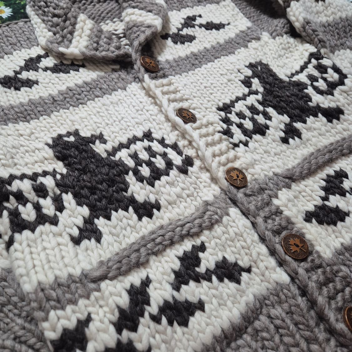 canadian sweater 썬더버드 리얼 캐나다 코위찬 M 상품이미지2