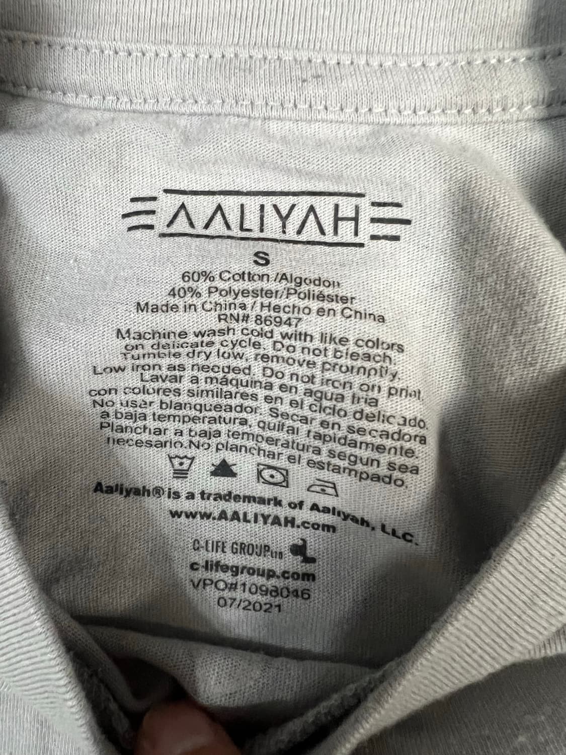 Usa Aaliyah 프린세스 R&B 긴팔 티셔츠 상품이미지2