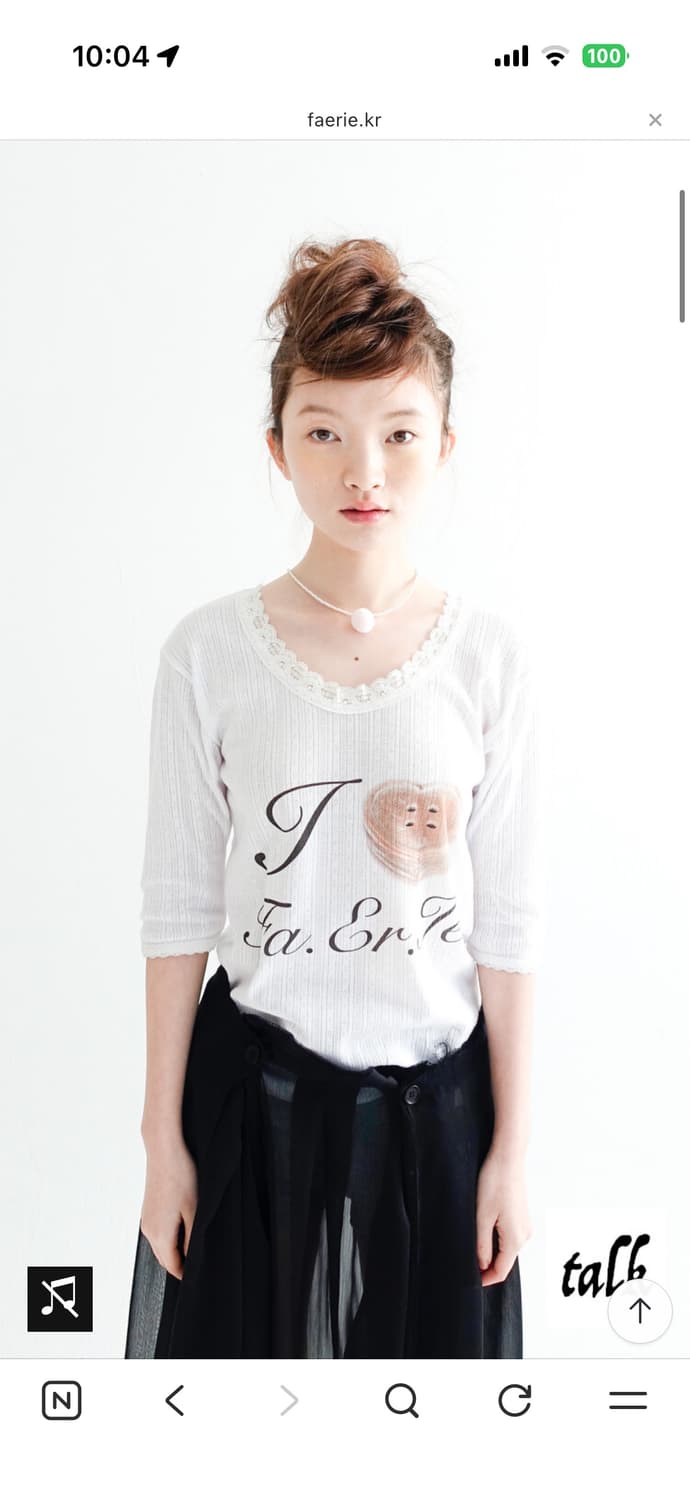 샵페어리 레이스티 티셔츠 긴팔티 faerie 아이보리 상품이미지1