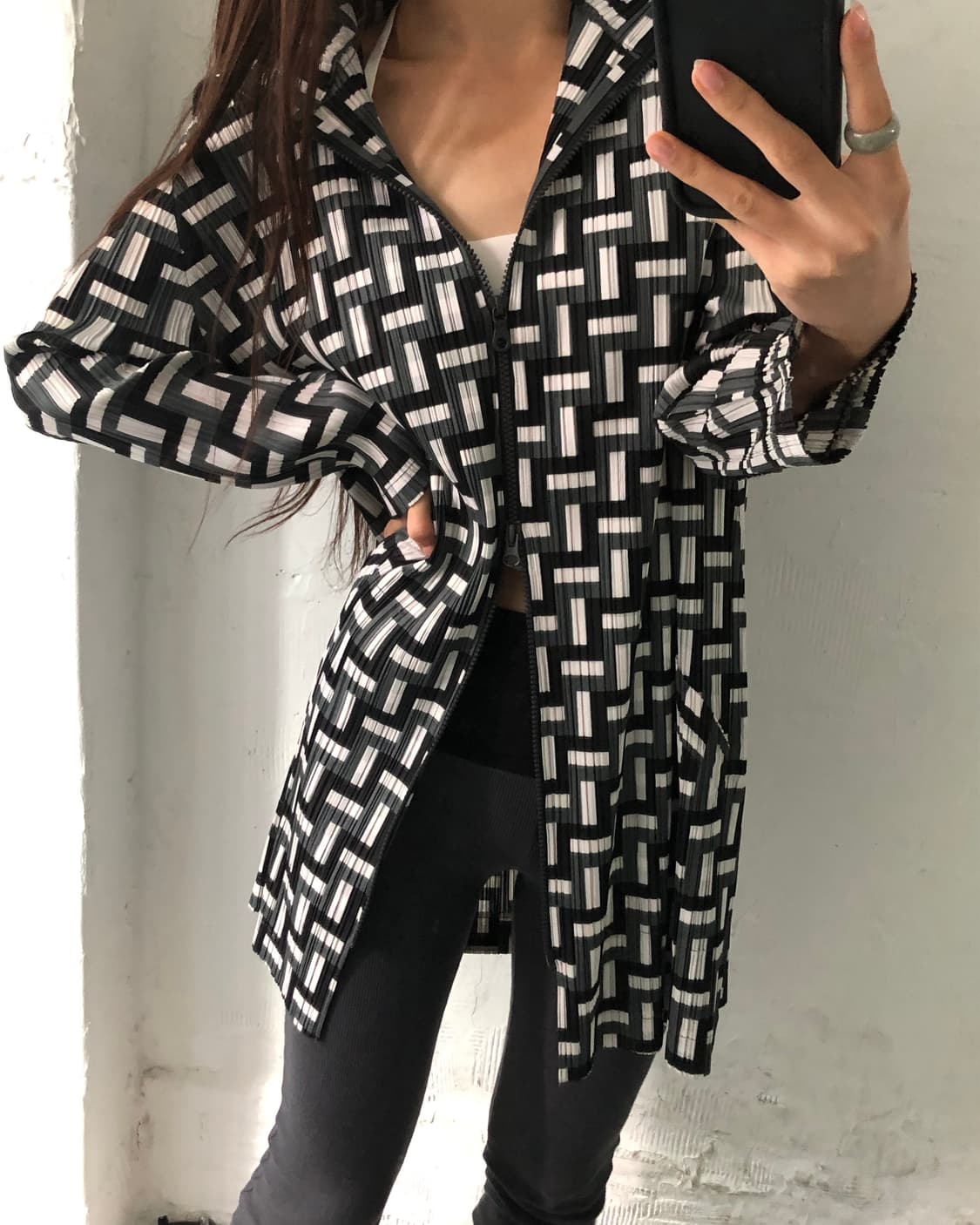 Pleats Please 플리츠플리즈 패턴 롱 투웨이 플리츠 가디건 상품이미지2