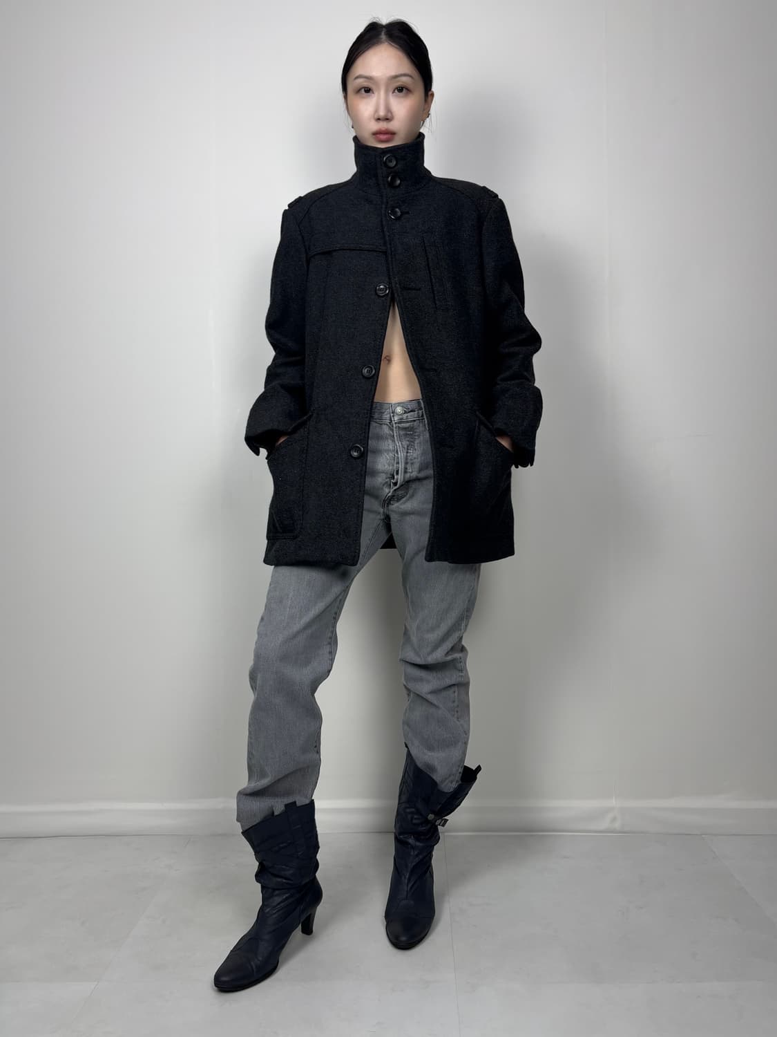 HIGH NECK WOOL JACKET 상품이미지4