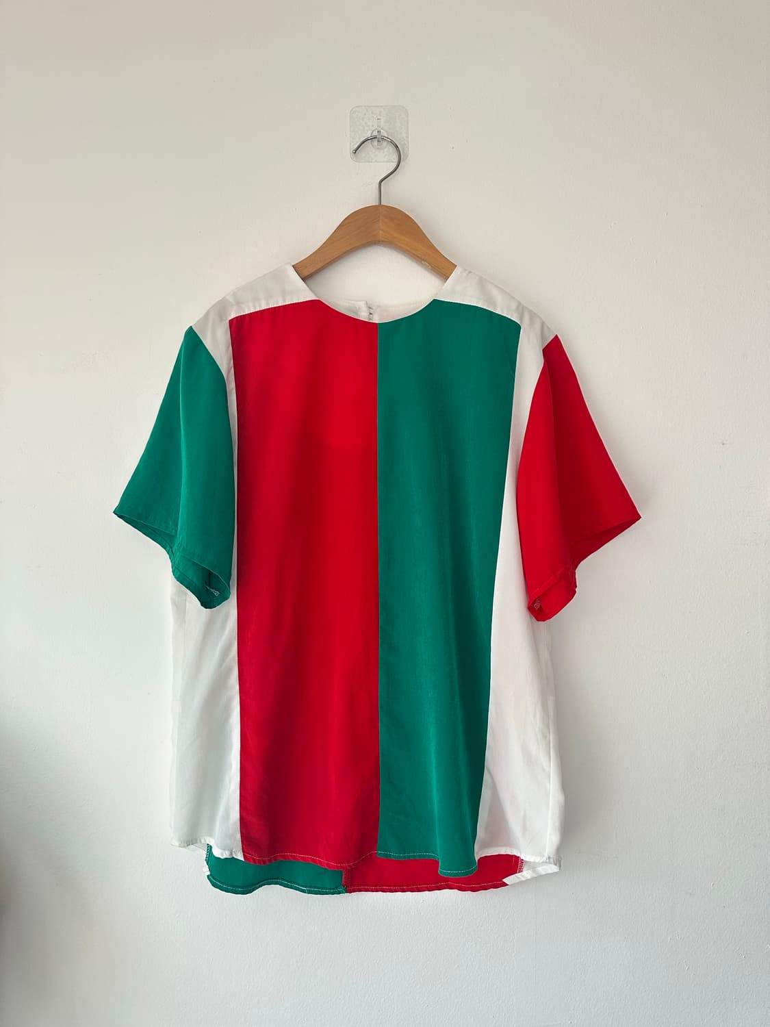 컬러 패널 반팔 블라우스 빈티지 상품이미지1