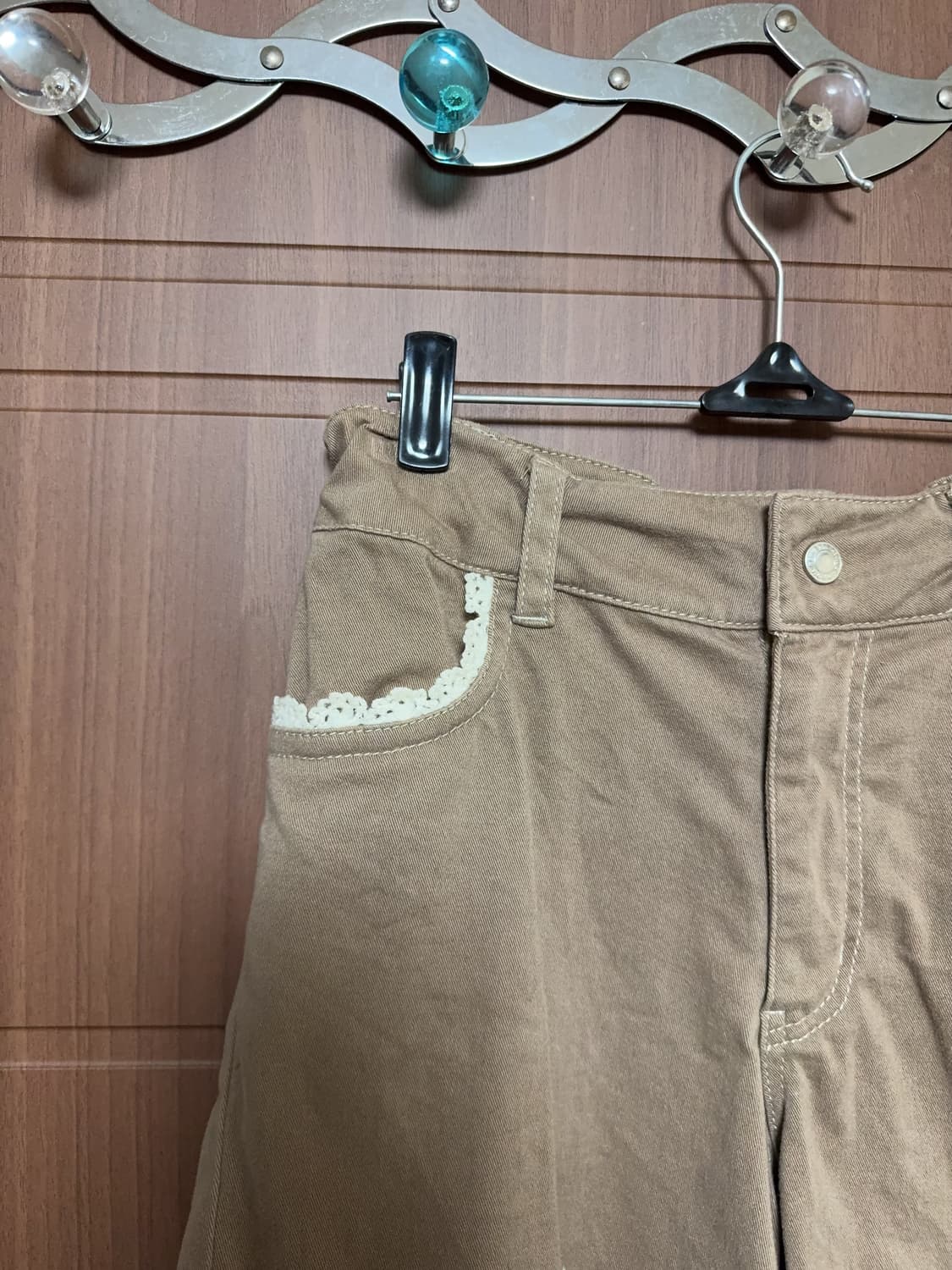 모리걸 하구미 라떼갸루 폼포넷 일본 빈티지 레이스 브라운 반바지 팬츠 상품이미지2