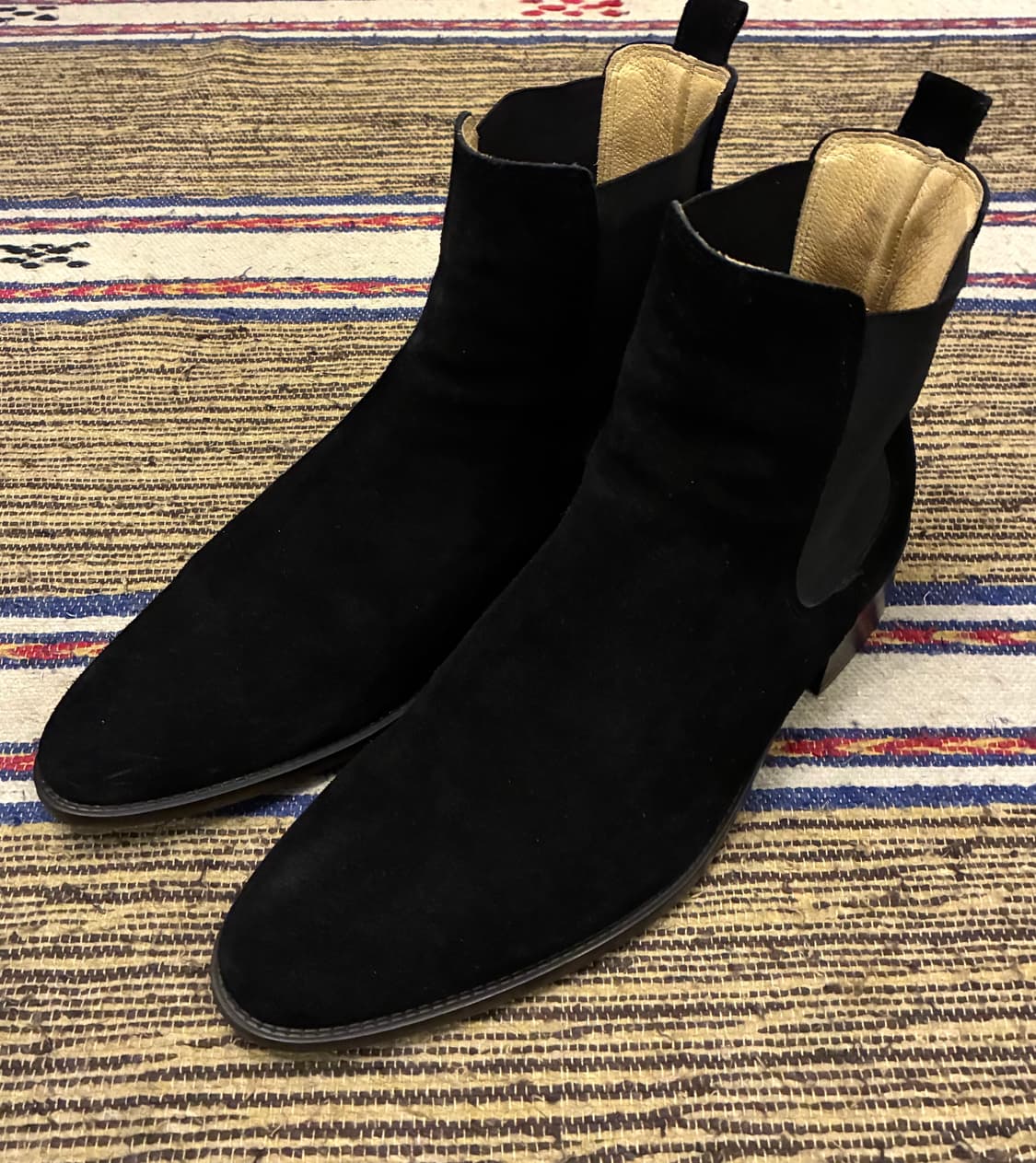 (255~260)피렌체 아뜨리에 소가죽 스웨이드 첼시부츠 블랙 상품이미지3