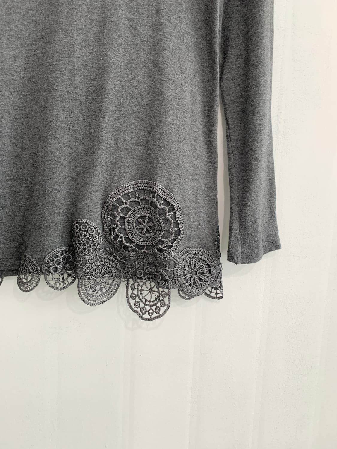 Charcoal Crochet Detail Long Sleeve 상품이미지10