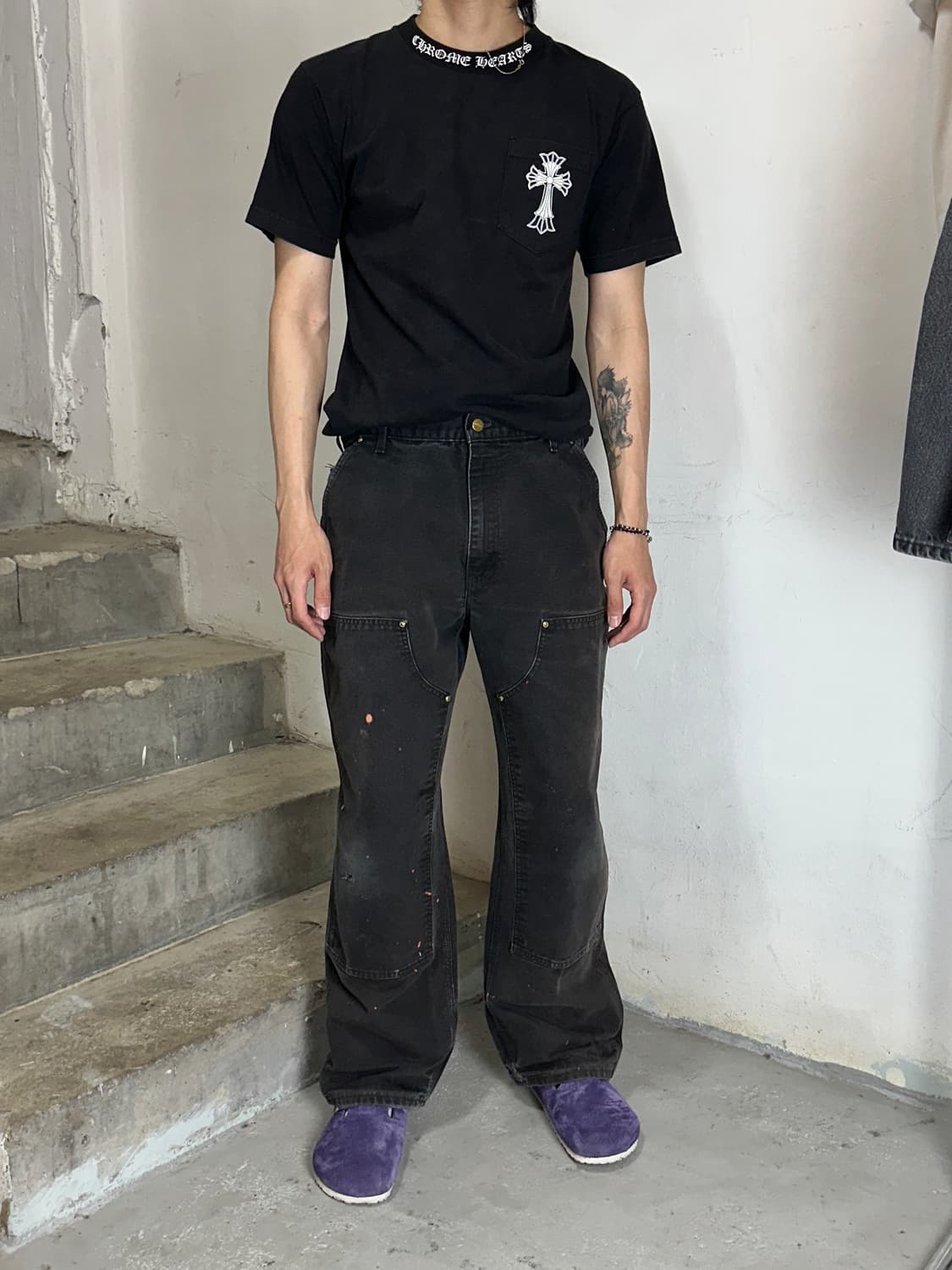 OG 칼하트 더블니 블랙 칼하트 B01 썩블니 하드페이딩 상품이미지2