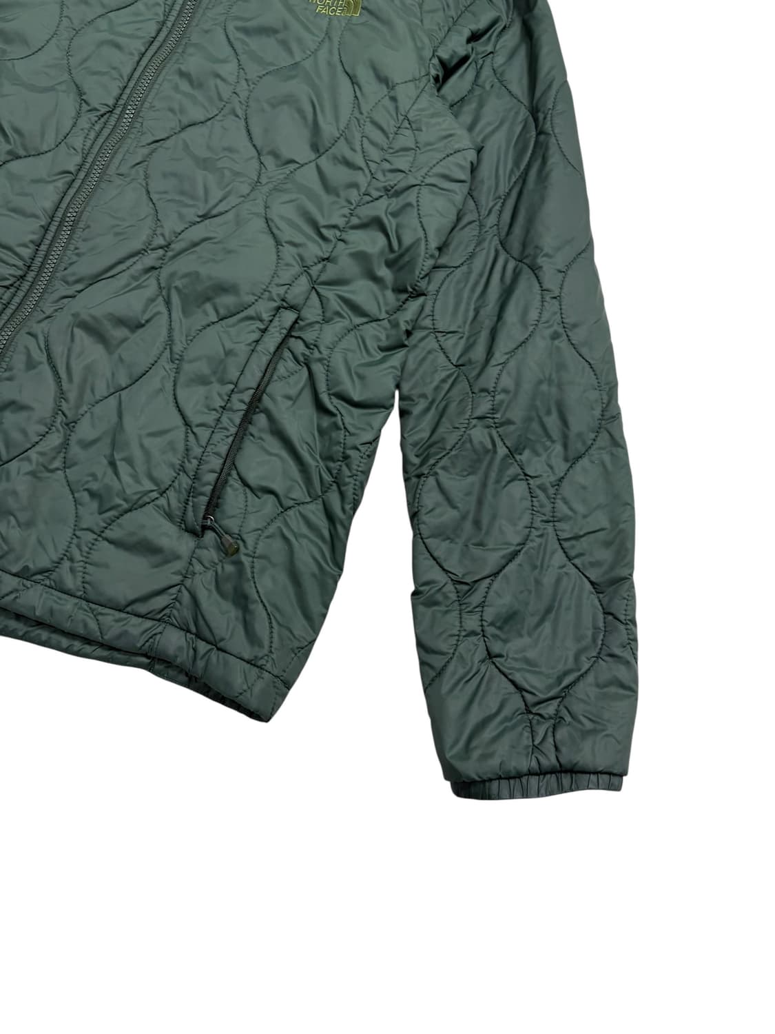 노스페이스 퀼팅 집업 경량 패딩 카키 상품이미지4