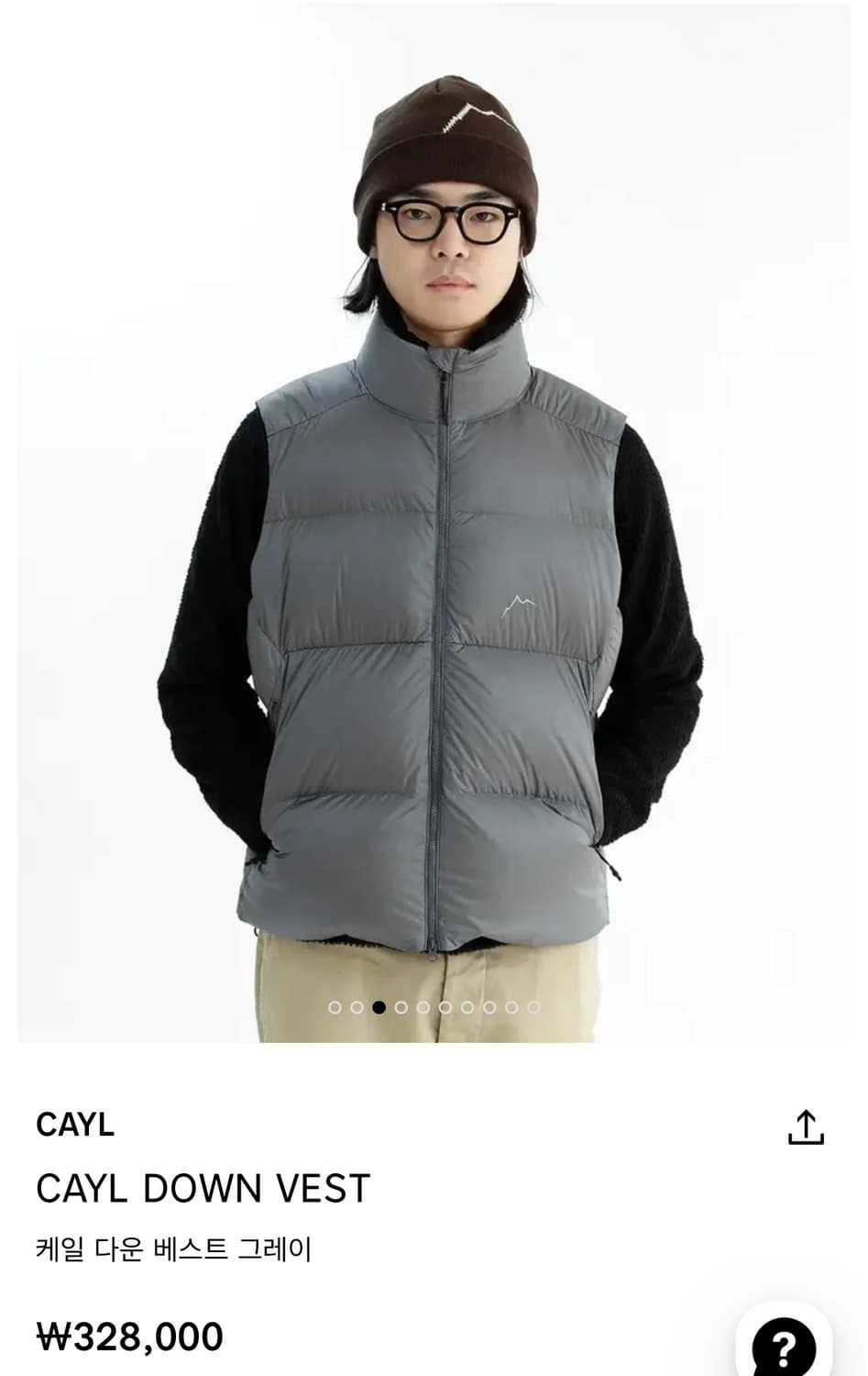 케일 패딩 베스트 회색 large 상품이미지1