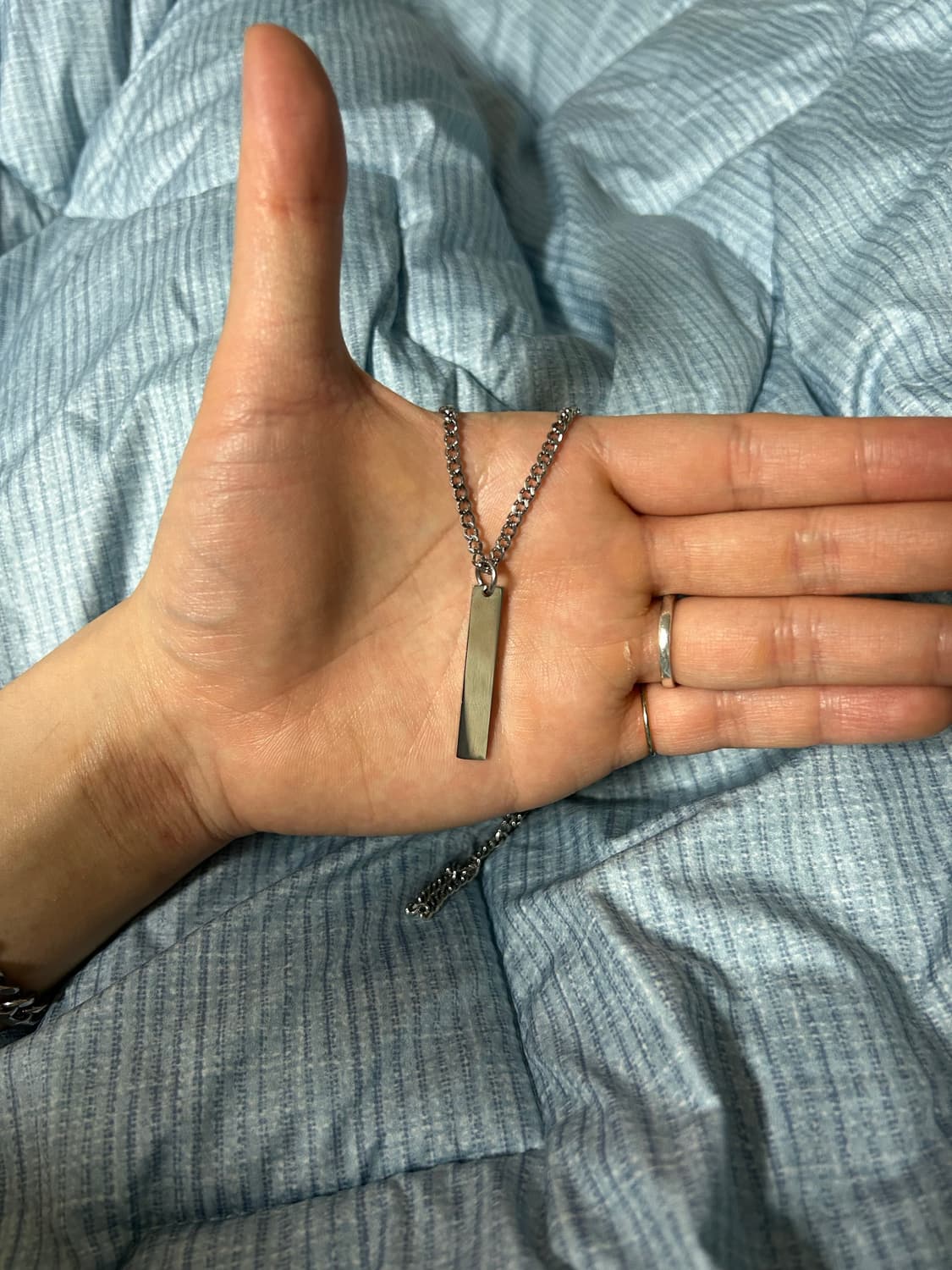 십자가 사각 바 성모마리아 팬던트 써지컬 스틸 실버 목걸이  상품이미지2