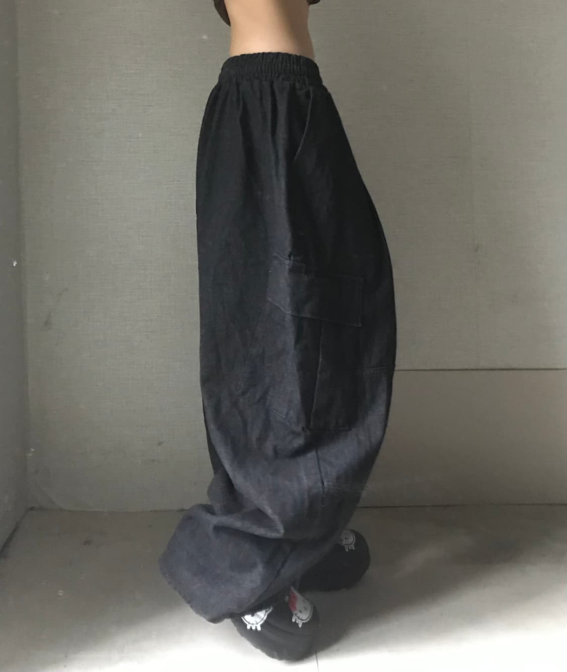 빈티지 와이드 벌룬핏 데님카고팬츠 상품이미지4