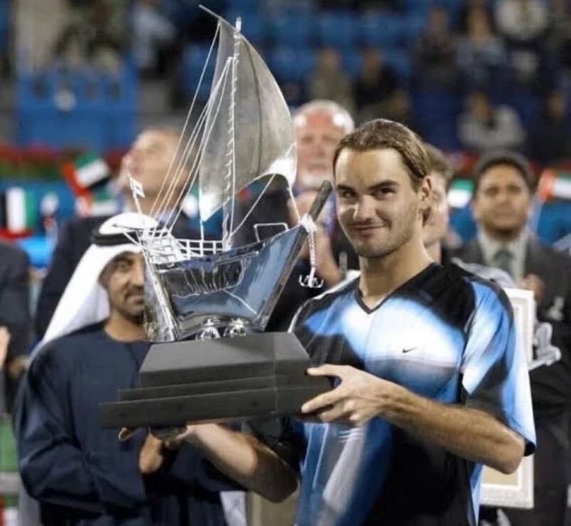 나이키 코트 테니스 페더러 2003 두바이 오픈 우승 착용 반팔 티셔츠 상품이미지8