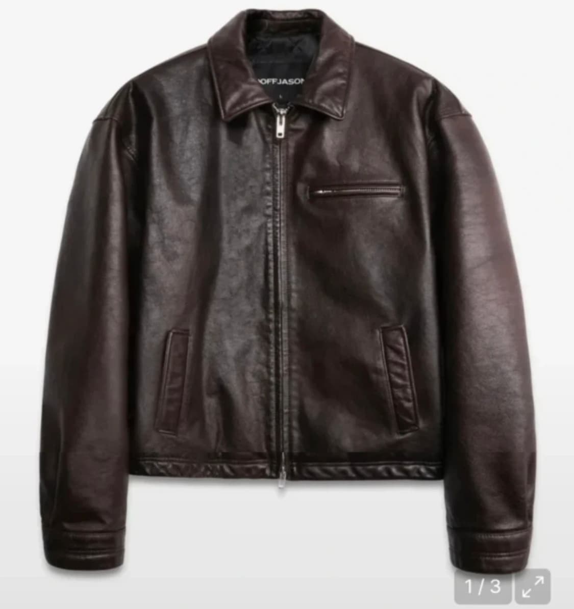 도프제이슨 워시드 티 코어 레더 싱글 자켓 브라운 XL 소가죽 상품이미지1