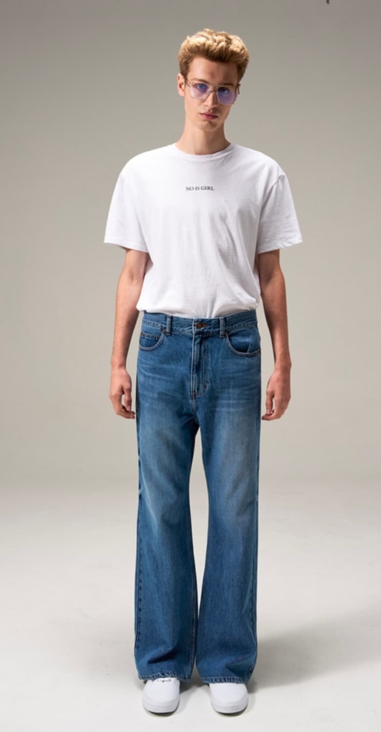 노이스 워시드 플레어 진 블루 상품이미지1