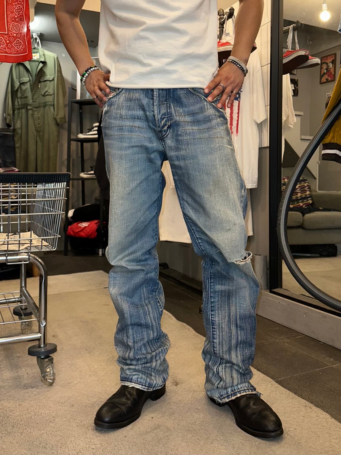 00’s Diesel washed detail straight denim 상품이미지1