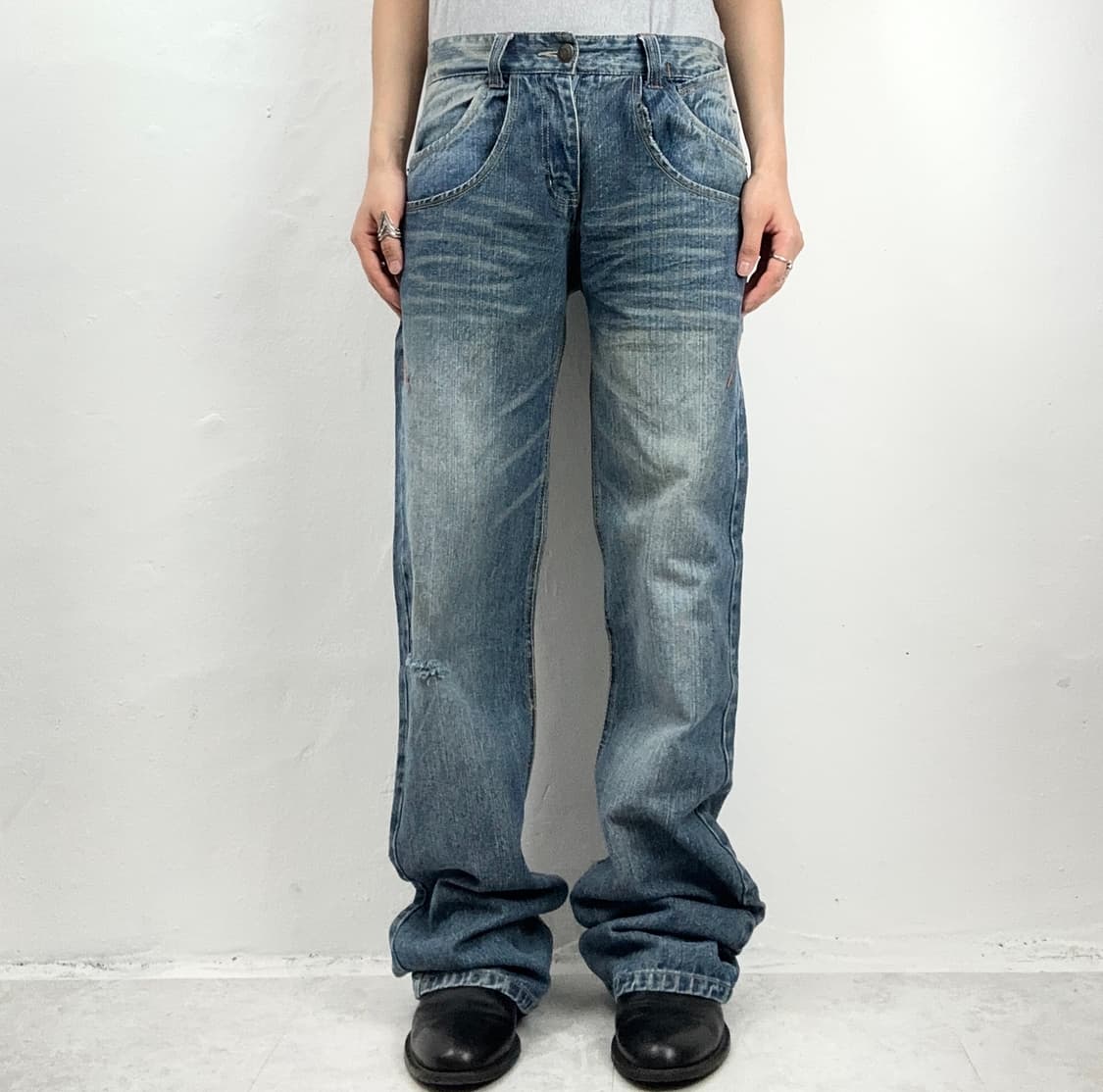 Zip Pocket Flare Denim Pants   상품이미지2