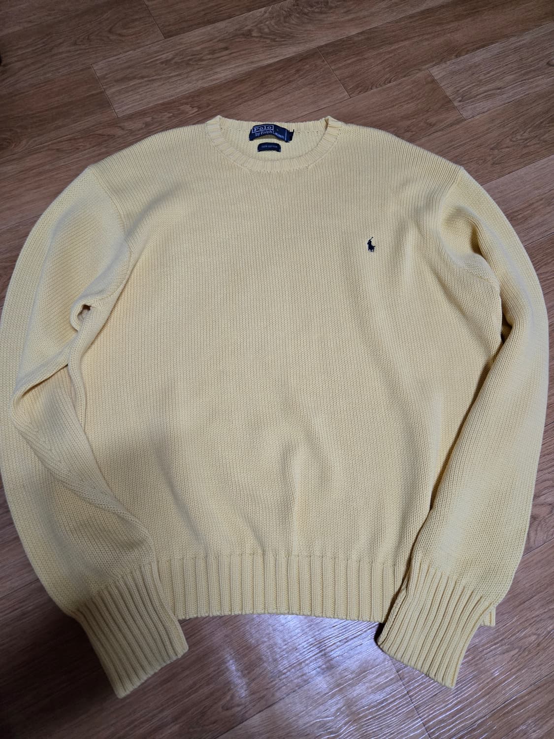 폴로 랄프로렌 남성 코튼 엘로우 니트(XL사이즈) 상품이미지2