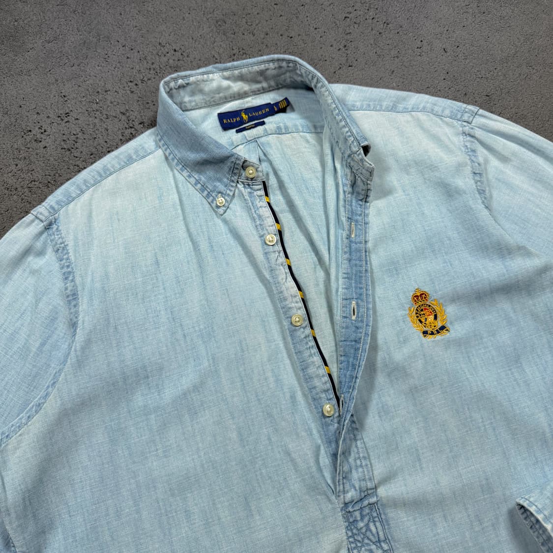 폴로 크레스트 월계수 샴브레이 하프버튼 셔츠 상품이미지2