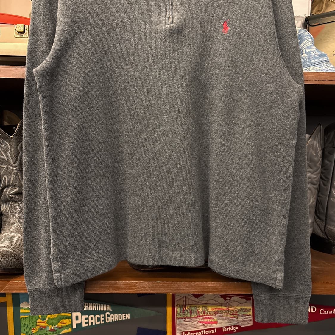 90s 폴로 랄프로렌 피마코튼 니트 하프집업 차콜 N925 상품이미지4