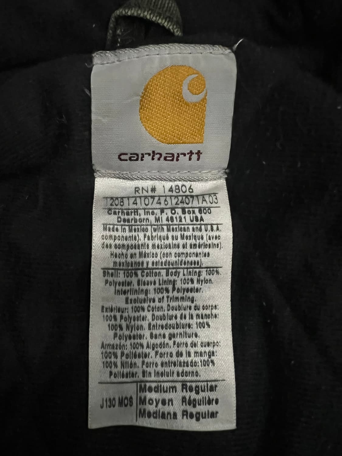 (M) 칼하트 후드 덕 액티브 자켓 J130 MOS 모스그린 상품이미지4