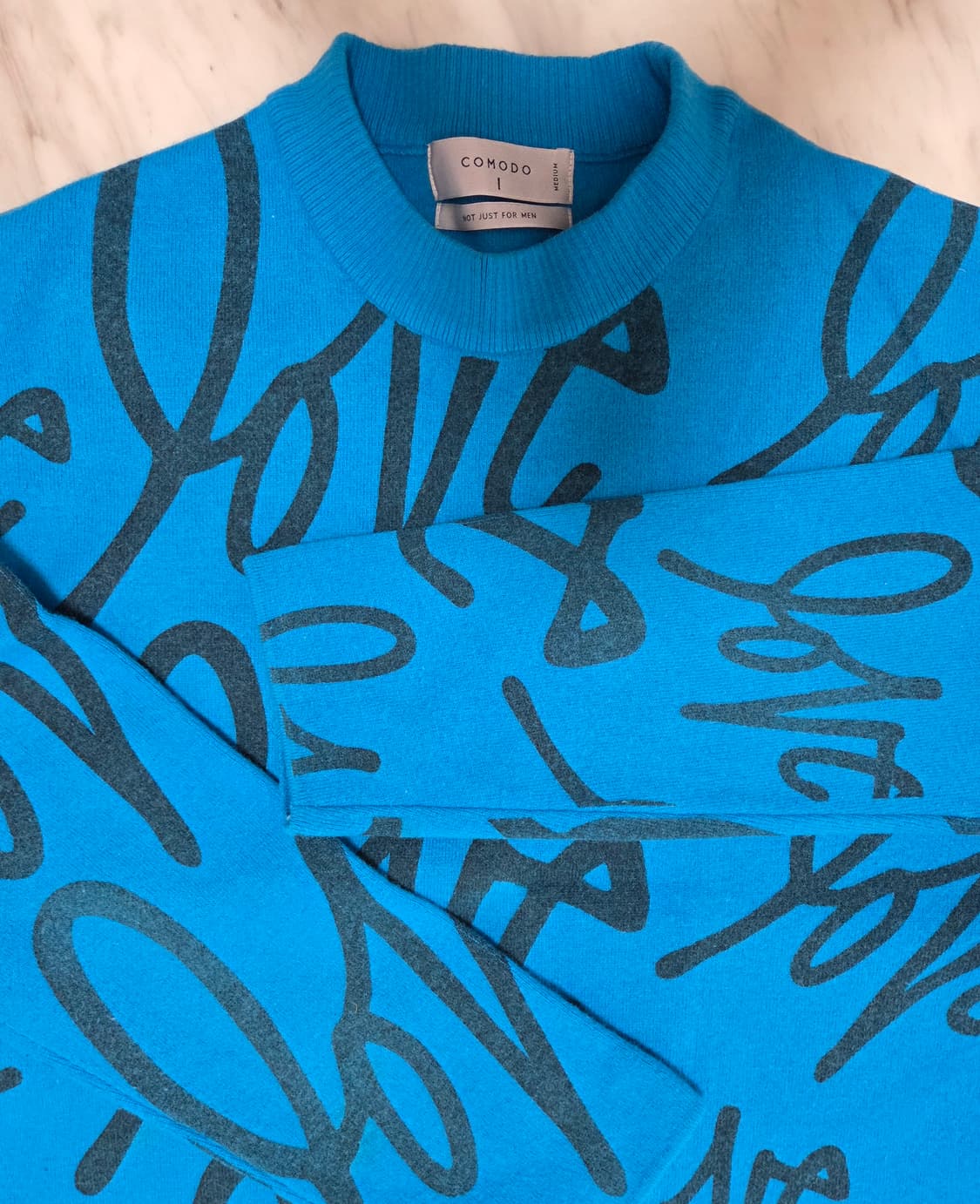 코모도 러브 공용 블루 니트 상품이미지7