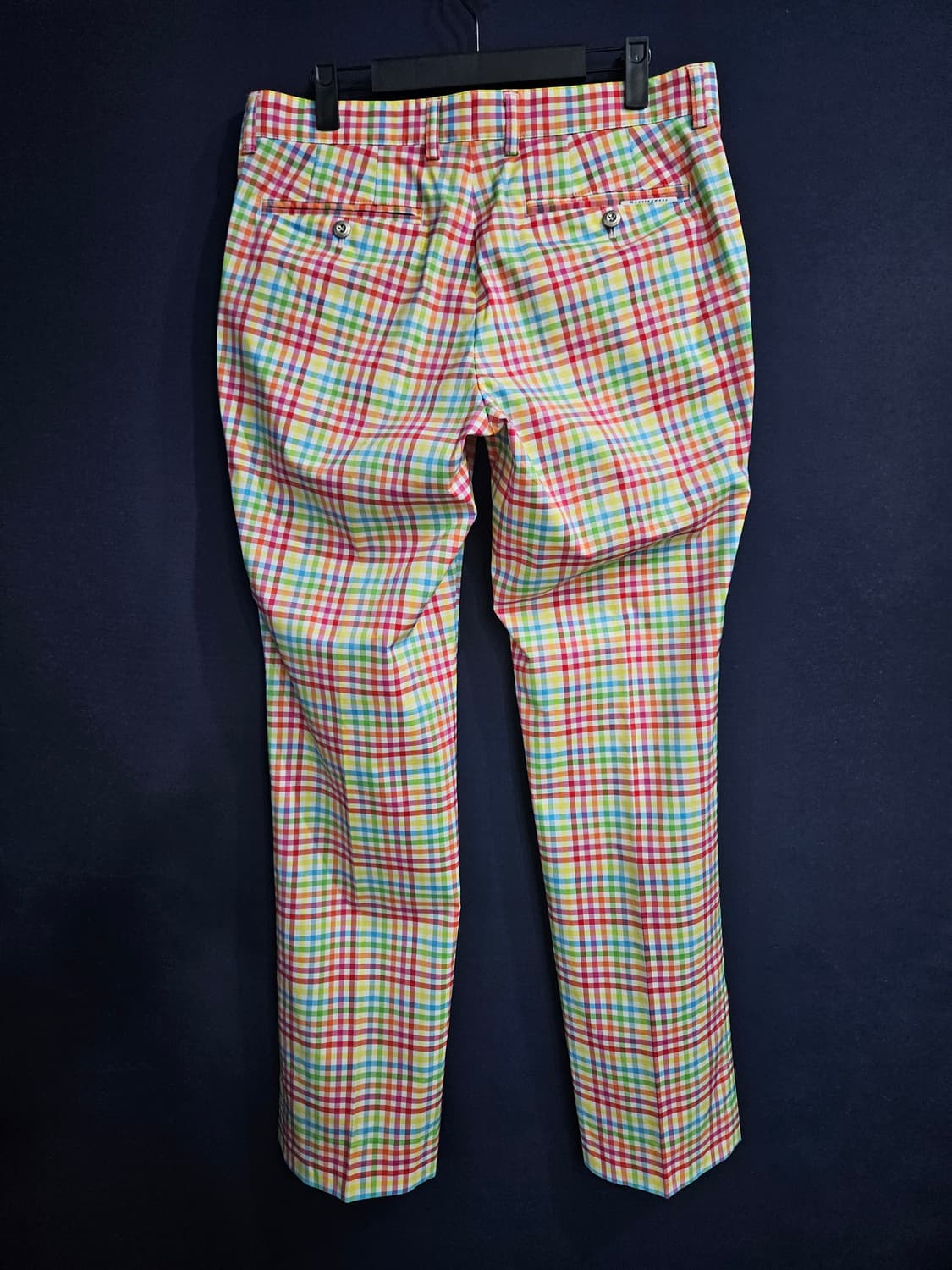 먼싱웨어 스트라이프 체크 남성 슬림핏 허리 32 골프바지  상품이미지2