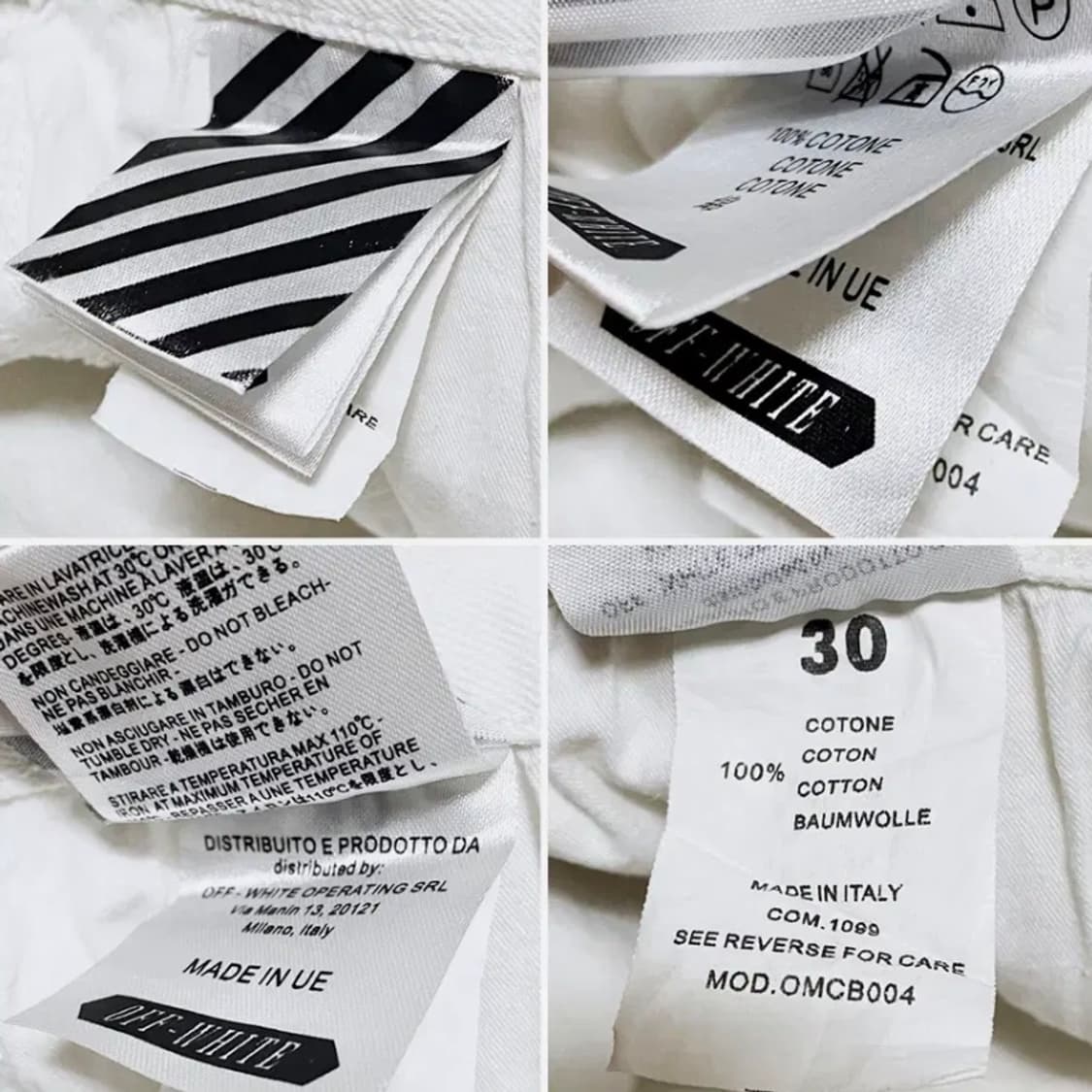 [정품] Off-White 오프화이트 이글자수 화이트데님 반바지(30) 상품이미지10