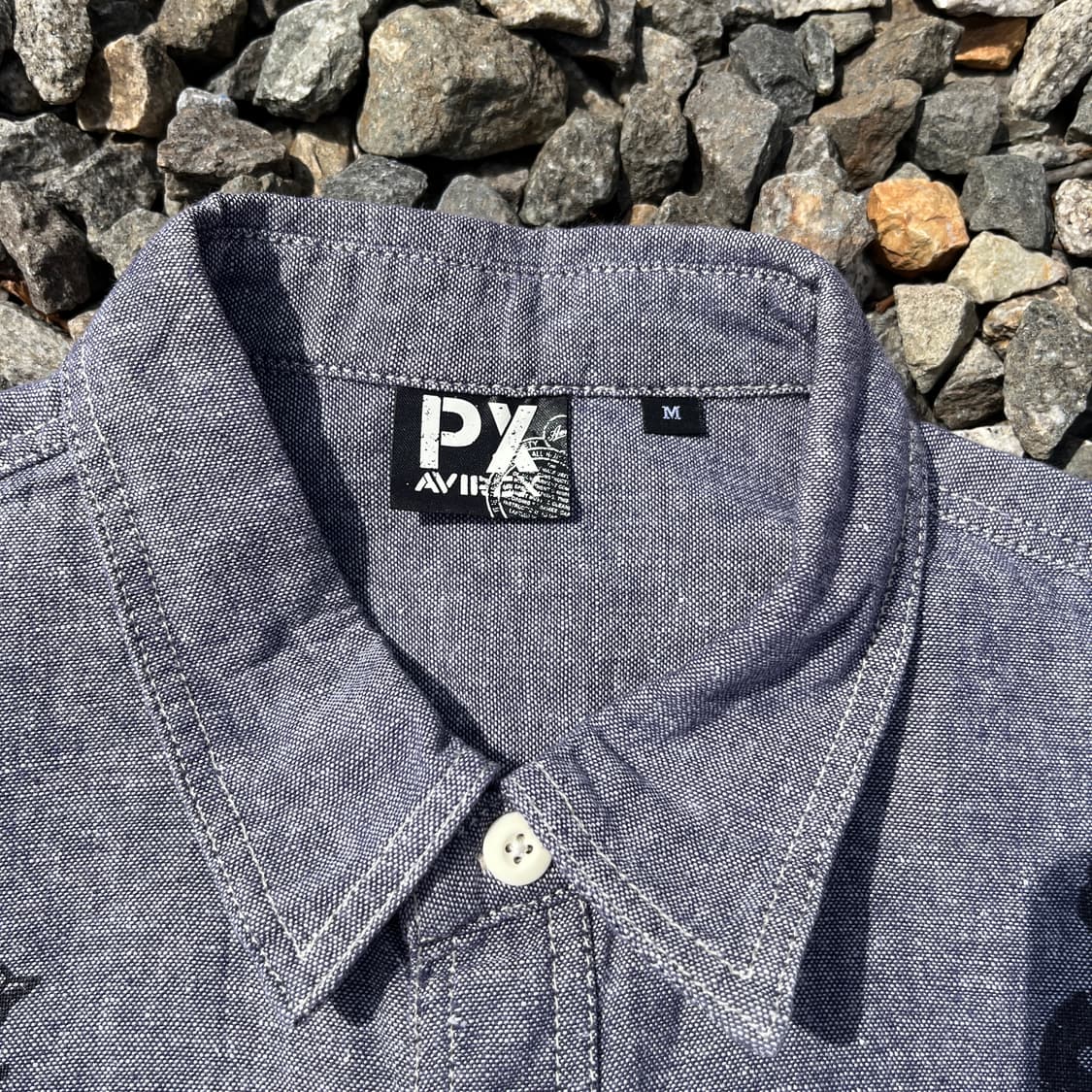 AVIREX 린넨 코튼 혼방 샴브레이 셔츠 (실측확인) 상품이미지2
