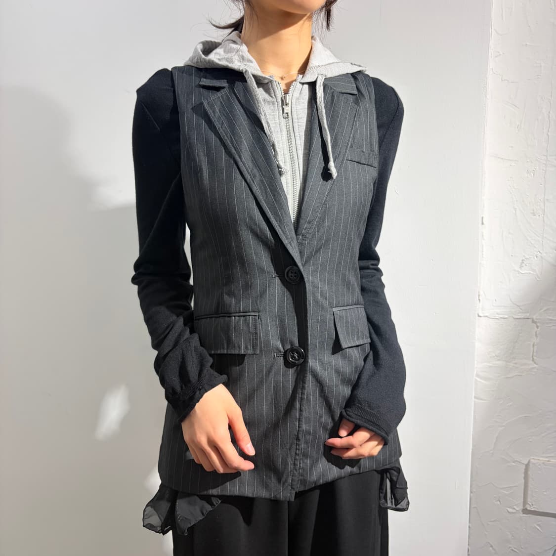 Von Dutch 본더치 레이어드 후드 베스트 자켓 상품이미지1