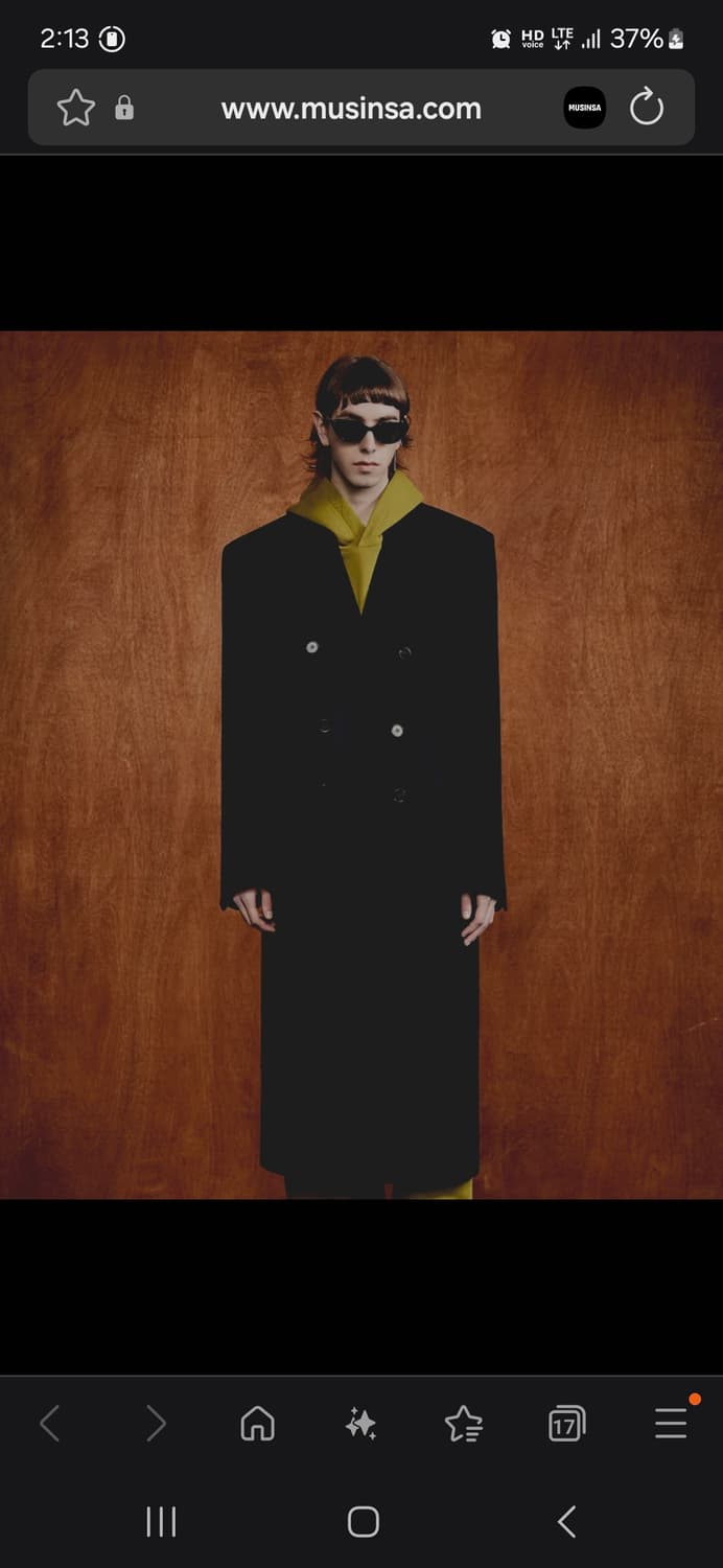 구해요)엘무드 울프하이드 더블 코트 딥 네이비 48사이즈 상품이미지2