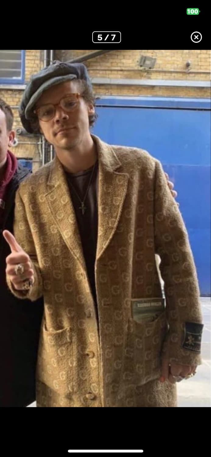 구찌 GG로고 자카드 헤리 스타일즈 코트 상품이미지3