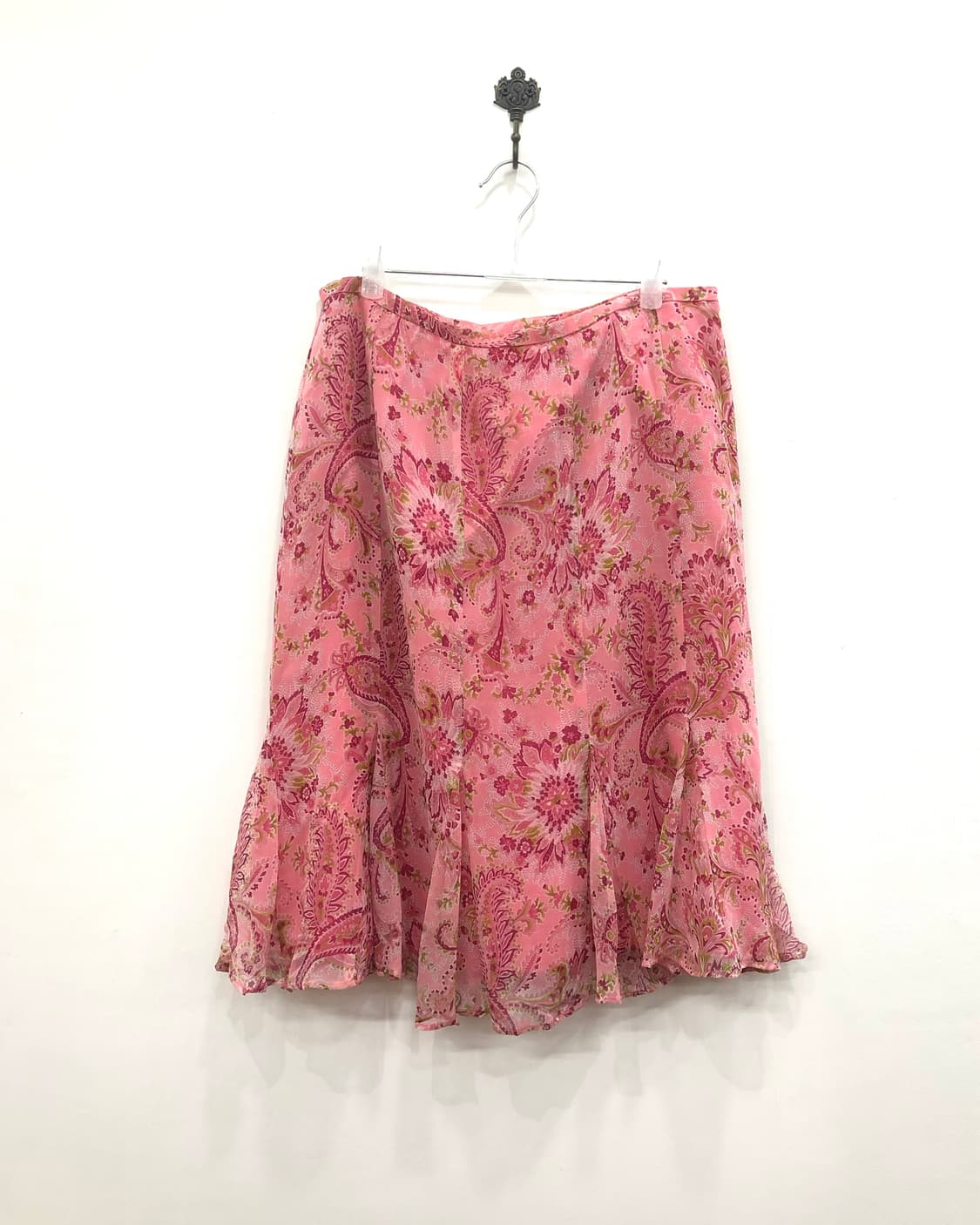pink oriental paisley pattern midi skirt 상품이미지2