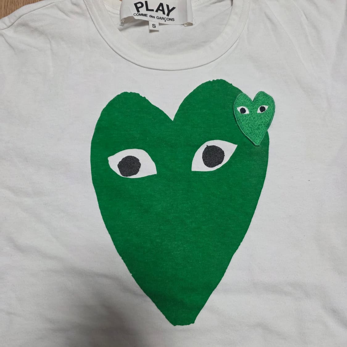 s) 꼼데가르송 그린 더블패치 반팔 상품이미지2