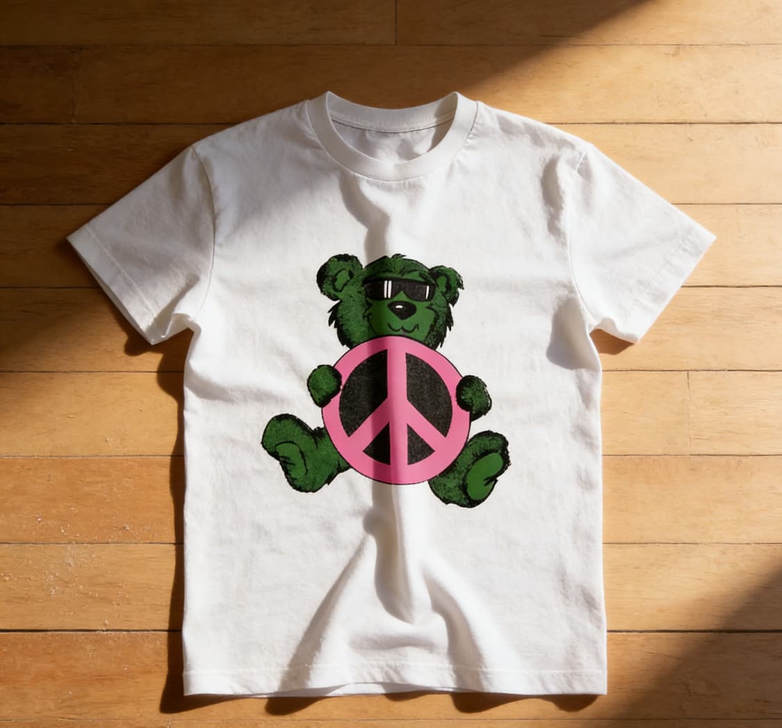 [새상품 M사이즈] 꾸밈쥐 평화표시 커스텀 반팔 (귀여운 개성 디자인) 상품이미지2