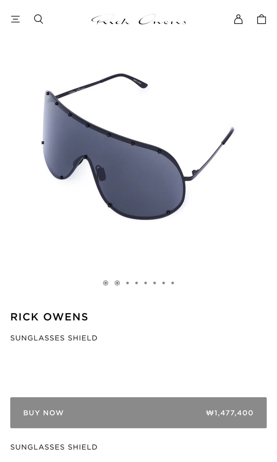 [새상품] 릭오웬스 오버사이즈 쉴드 선글라스  상품이미지3