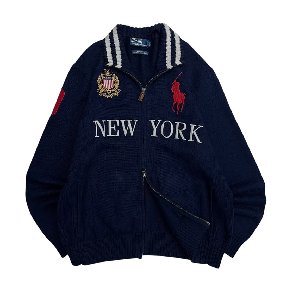 폴로 랄프로렌 빅포니 자수 투웨이 니트집업 XL 상품이미지2