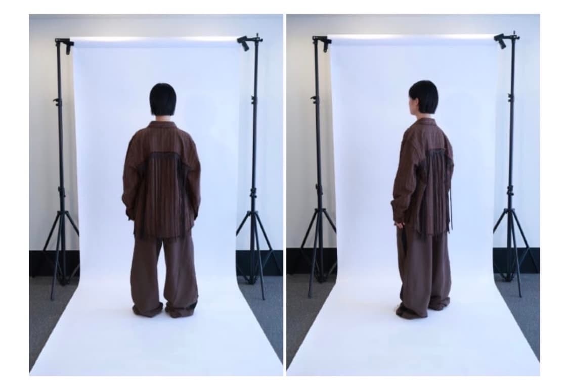 [0tape] STRIPED FRINGE SHIRT_ BROWN 상품이미지2
