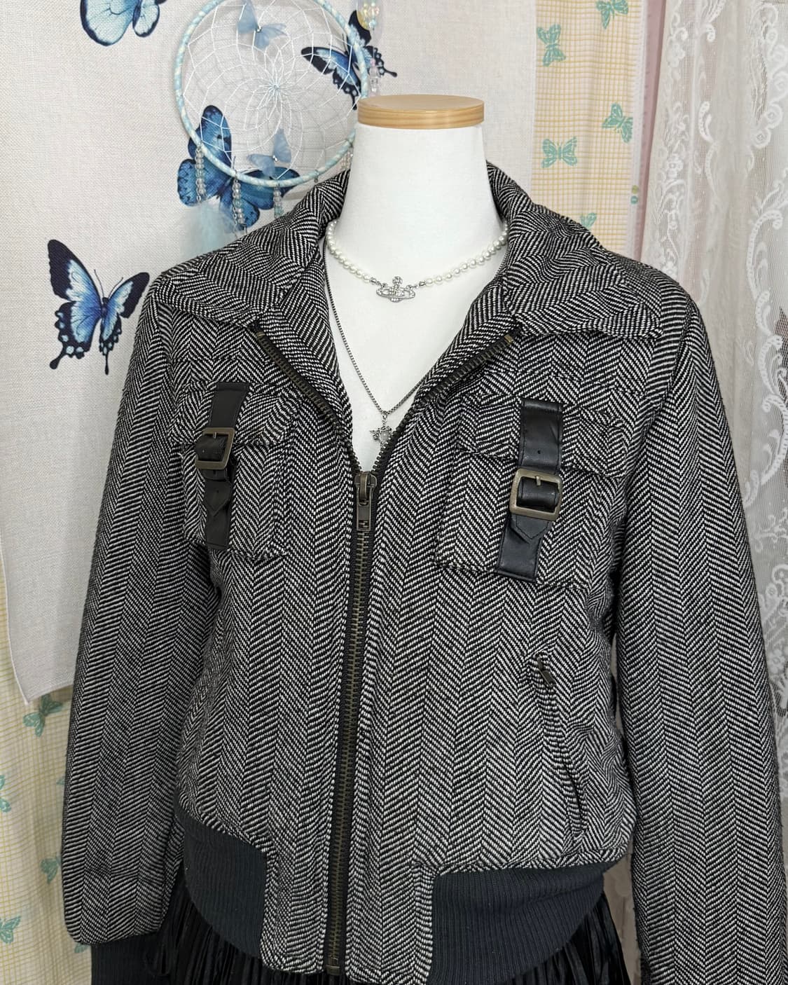 블랙 해링본 투 포켓 겨울 자켓 상품이미지9