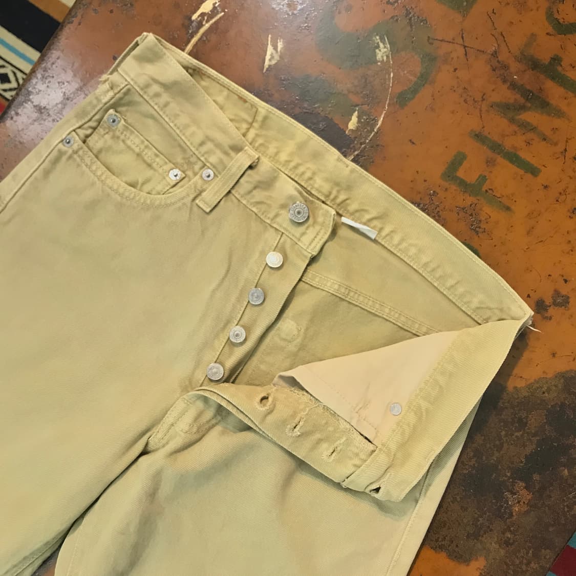 리바이스 501 베이지 데님 팬츠 청바지 허리 29 사이즈 상품이미지4