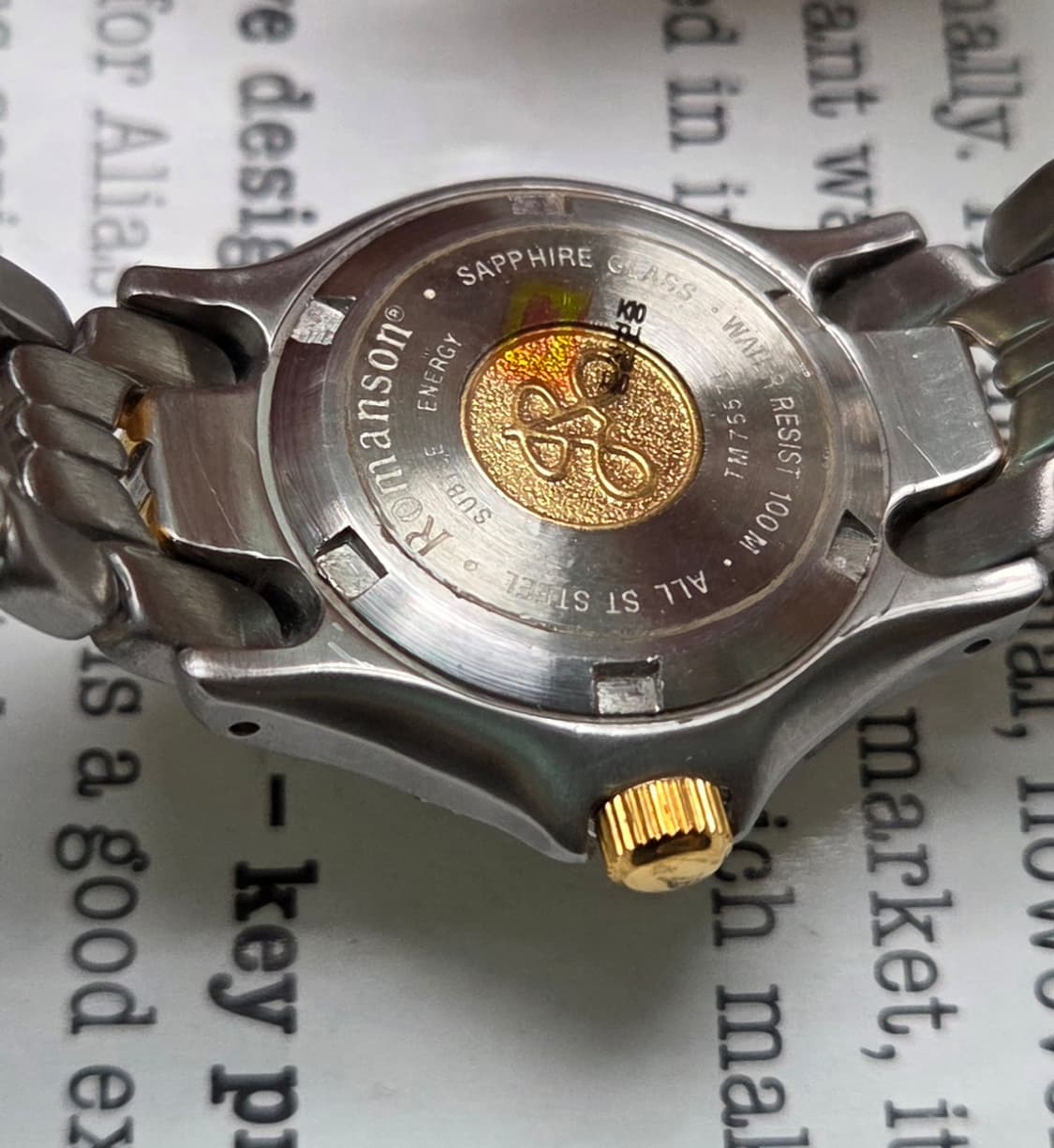 데드스탁] 빈티지 로만손 튤립 그레이판 벤츠핸즈 다이버쿼츠 여성용  상품이미지7