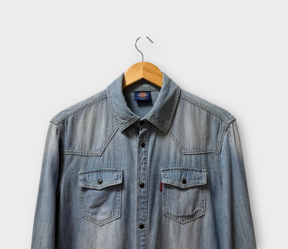  디키즈 Dickies 연청 데님셔츠 L 상품이미지2