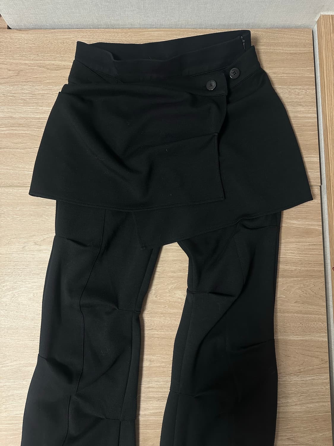 Wrap Over Tuck Pants / Black 상품이미지3